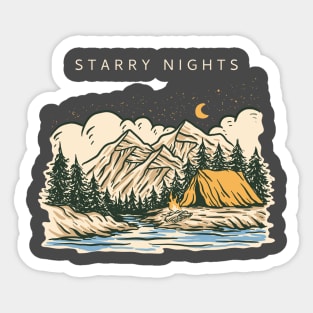 Starry Nights Camping Sticker